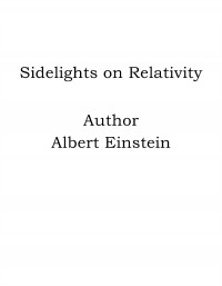 Omslagsbild: Sidelights on relativity av 