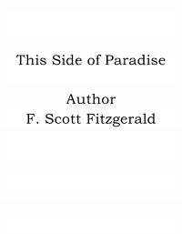 Omslagsbild: This side of Paradise av 