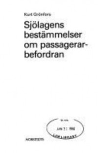 Cover art: Sjölagens bestämmelser om passagerarbefordran by 